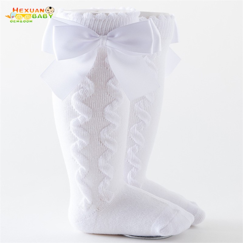 Princess Socks Supplier - Knee-High Bows Fuzzy for Girls Customizable Casual Knitted