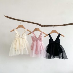 Baby Girl Dress Supplier - Summer Tutu Skirt Big Bow Birthday Clothes Toddler Suspenders