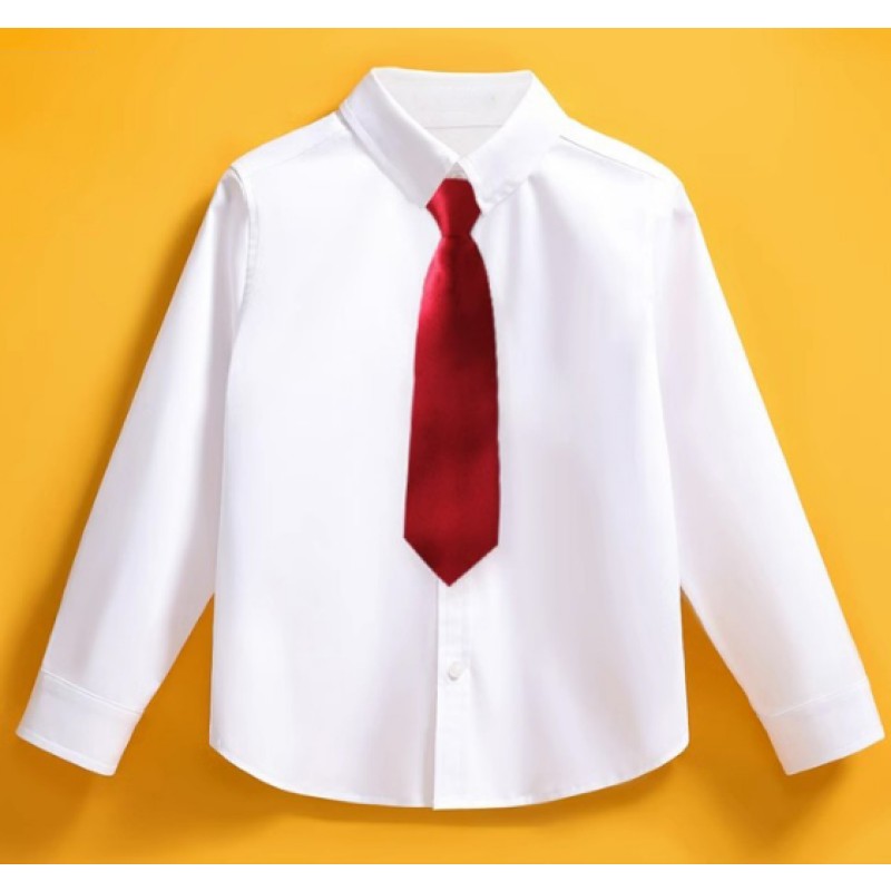 Unisex Shirt Factory - White Long Sleeve Children's School Uniform Performance Suit