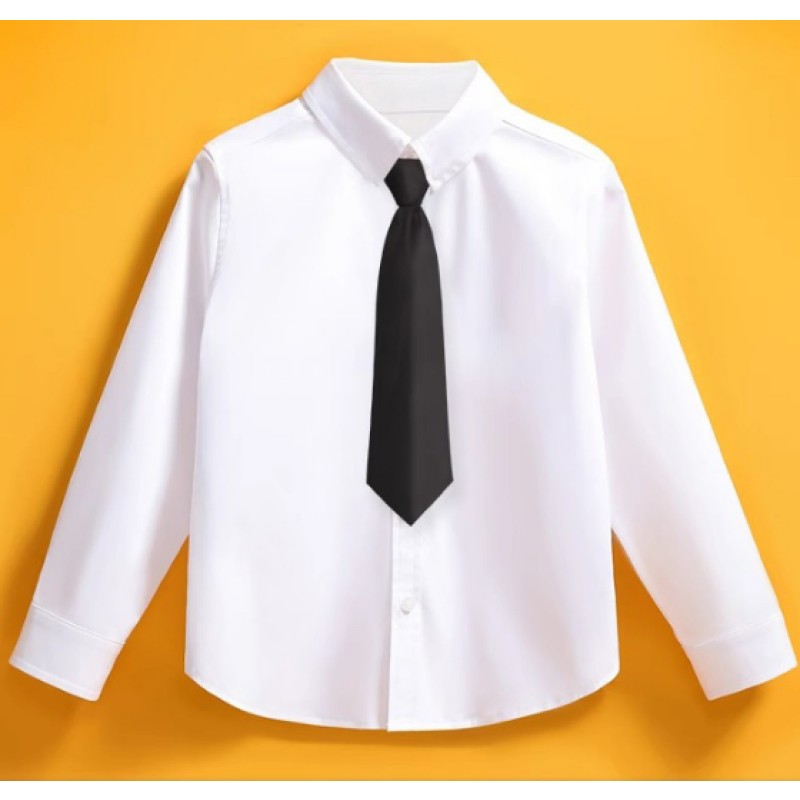 Unisex Shirt Factory - White Long Sleeve Children's School Uniform Performance Suit