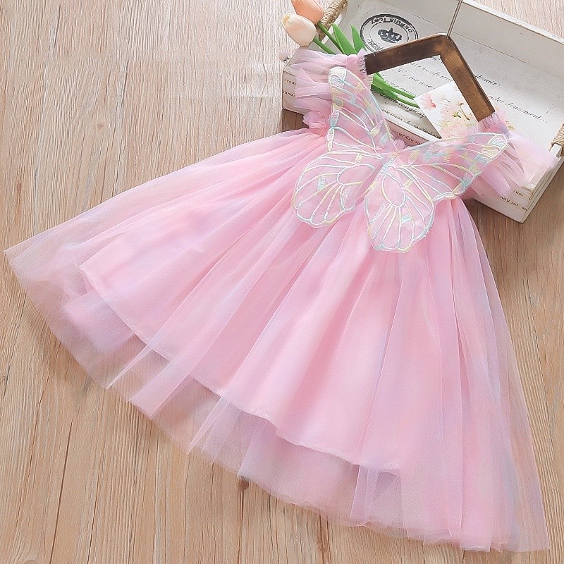 Baby Girls Dress Supplier - New Birthday Party Evening Dresses Summer Butterfly Wings