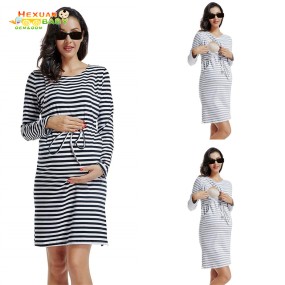Maternity Clothing Manufacturer - 2024 New Dresses Wear Women Pregnant Nursing Solid