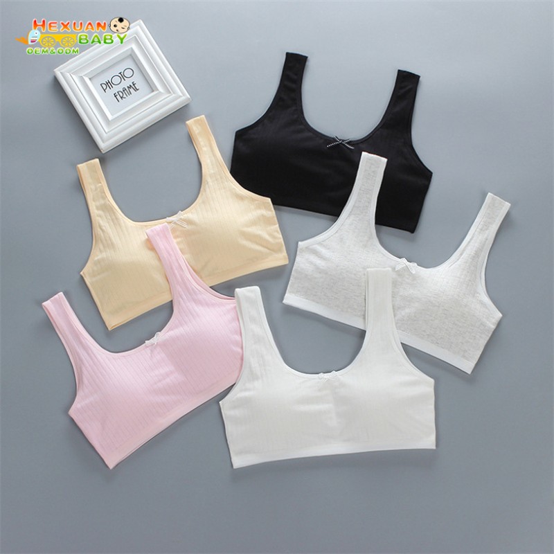 Teen Training Bra Supplier - Wholesale Comfortable 6 Color Cotton Kids Girls Sport Bras