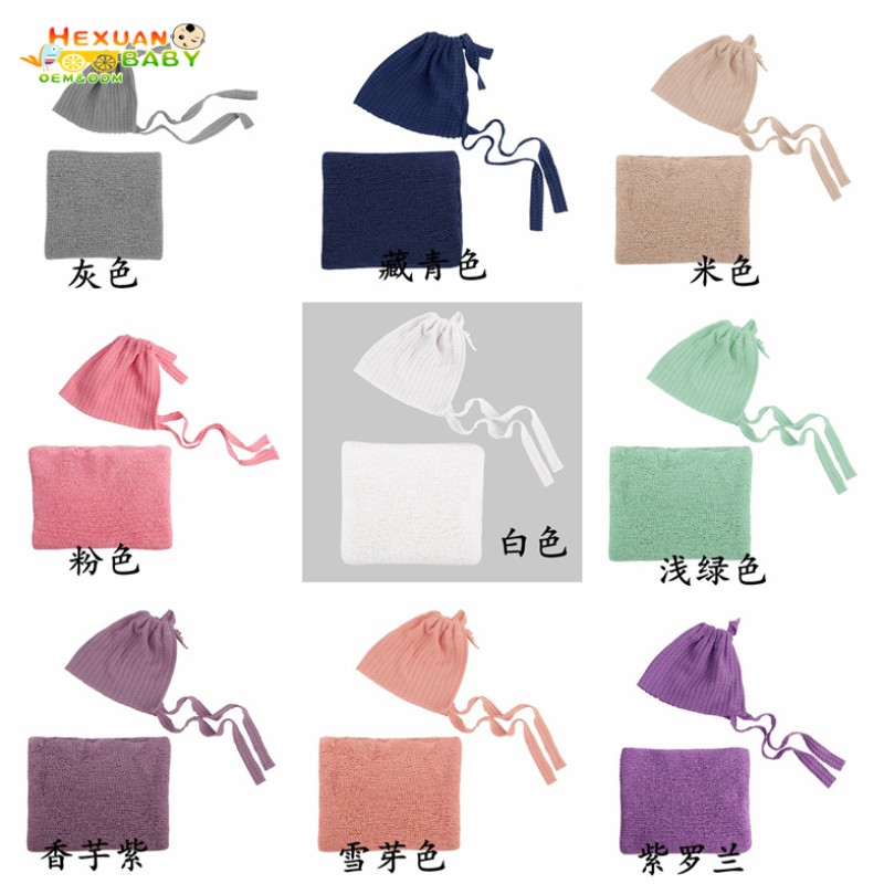Newborn Photography Set Factory - Long Knotted Hat Bodysuit Set Photo Shoot Outfits