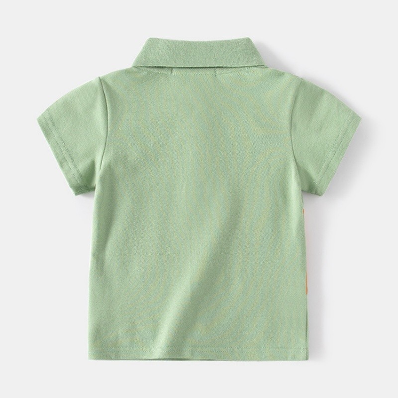 Children Polo Shirt Supplier - Dinosaur Design Cute Cartoon Lapel Moisture Wicks Short Sleeves