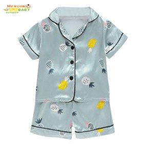 Flower Girls Pajamas Factory - Satin Short Sleeve Shorts Sleepwear Sets for Summer