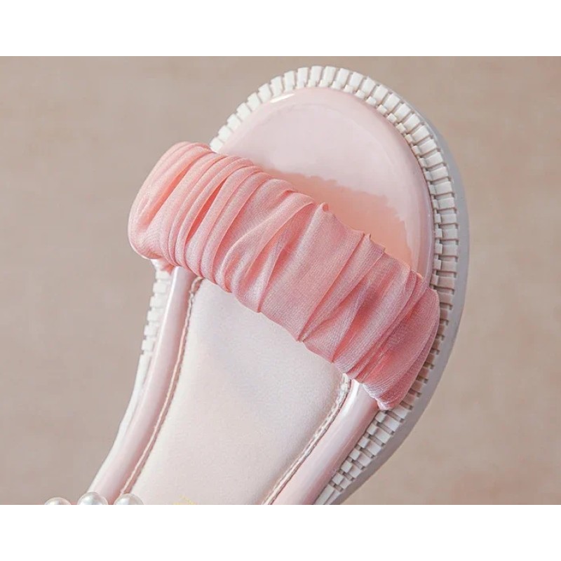 Children Sandals Supplier - Summer Elegant Princess Dress Bowtie Beading Ankle Strap