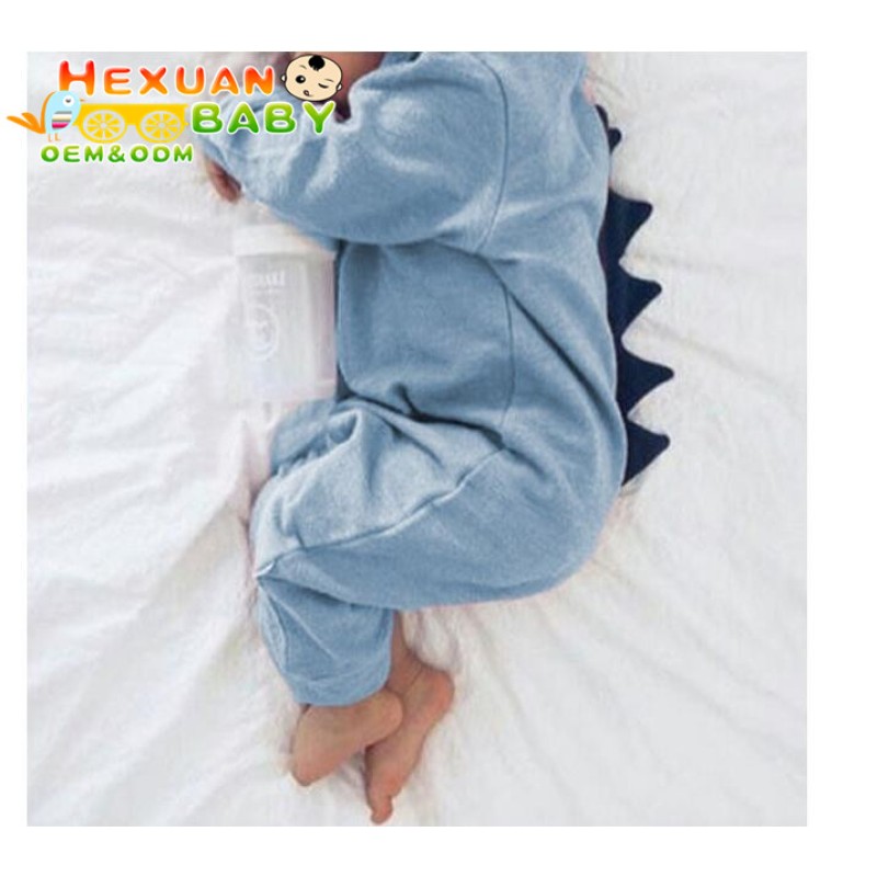 Children Clothing Supplier - Unisex Dinosaur Hooded Jumpsuit Casual Long Sleeve Outfits
