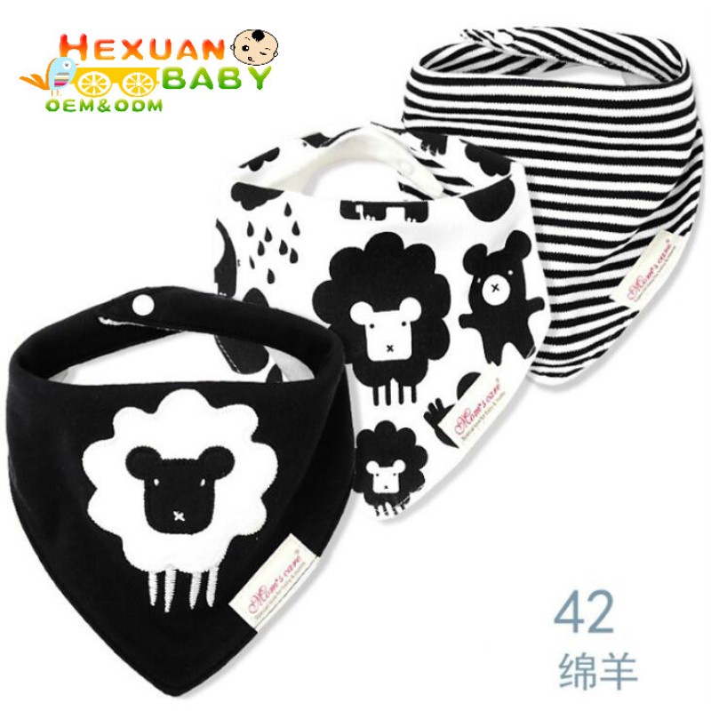 Unisex Baby Bibs Factory - Cute Soft Cotton with Print Snaps Closure Washable