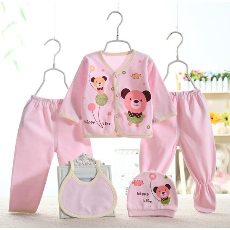 Infant Clothes Set Factory - 0-3M 100% Cotton 5pcs/set Baby Romper Set