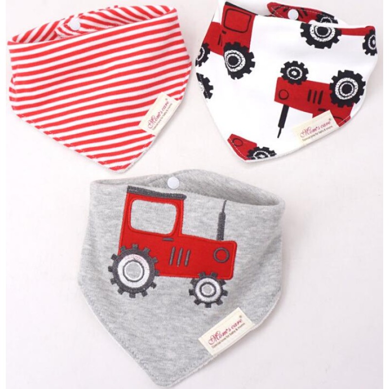 Unisex Baby Bibs Factory - Cute Soft Cotton with Print Snaps Closure Washable