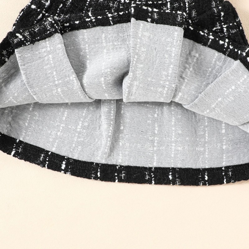 Girls Clothing Sets Supplier - 2025 Autumn Winter Wholesale Lace Top Plaid Skirt 3Pcs