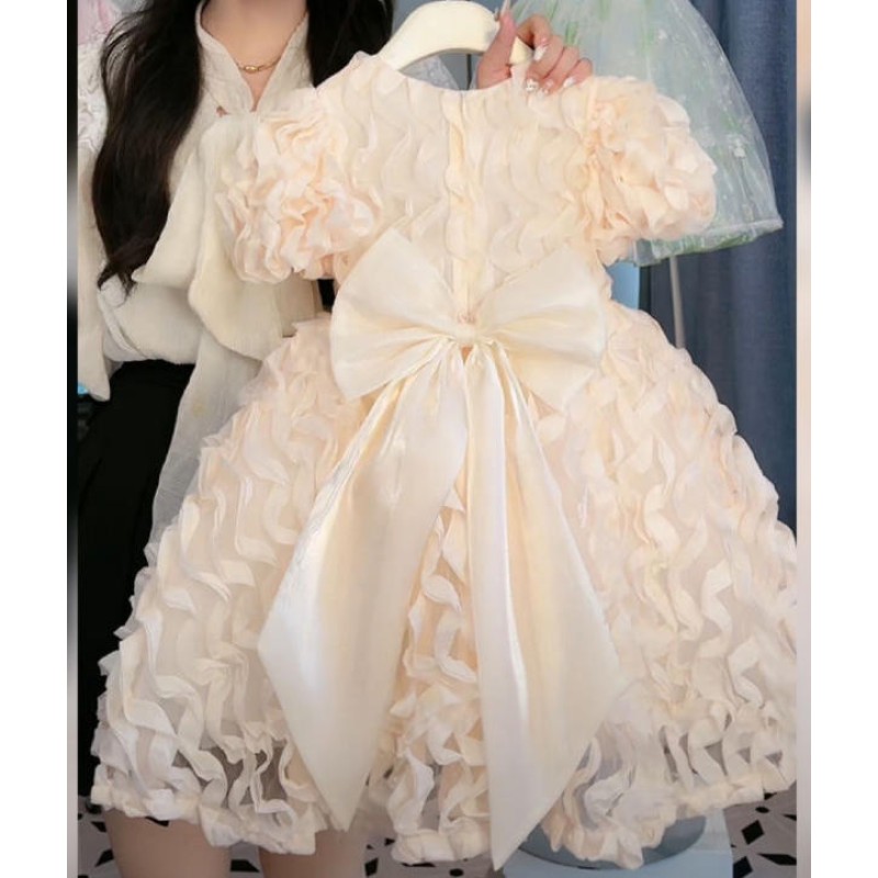 Baby Dress Manufacturer - Wholesale High Quality Mesh Puff Sleeve Soft Cotton Christening
