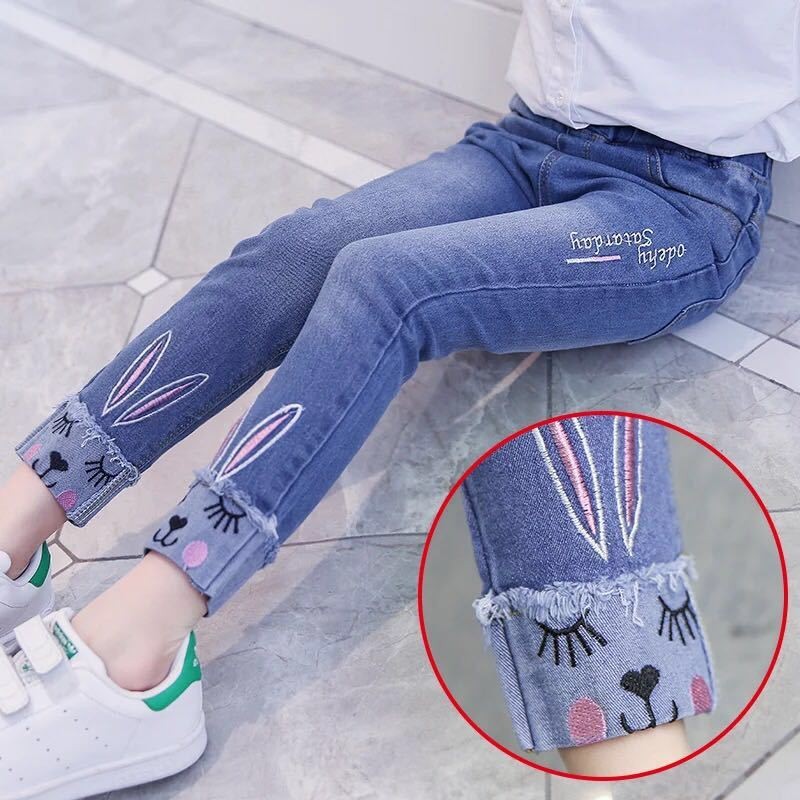 Girls Denim Jeans Supplier - Trendy Spring Autumn Styles Big Middle Kids Casual