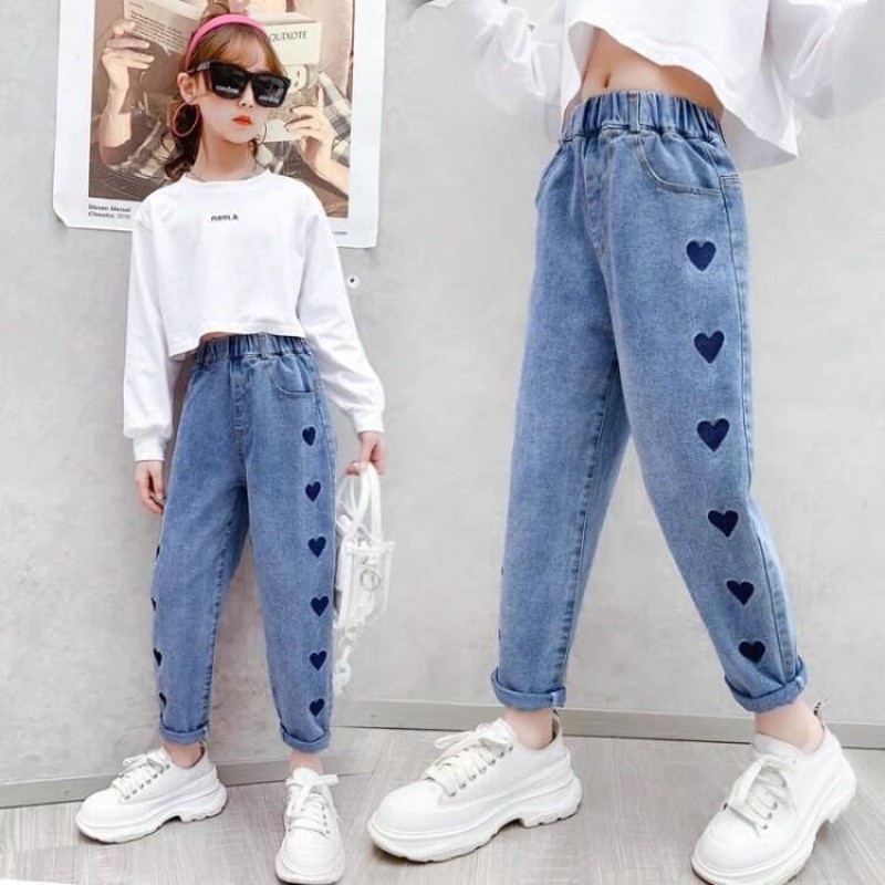 Girls Denim Jeans Supplier - Trendy Spring Autumn Styles Big Middle Kids Casual