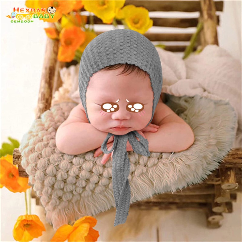 Newborn Photography Set Factory - Long Knotted Hat Bodysuit Set Photo Shoot Outfits