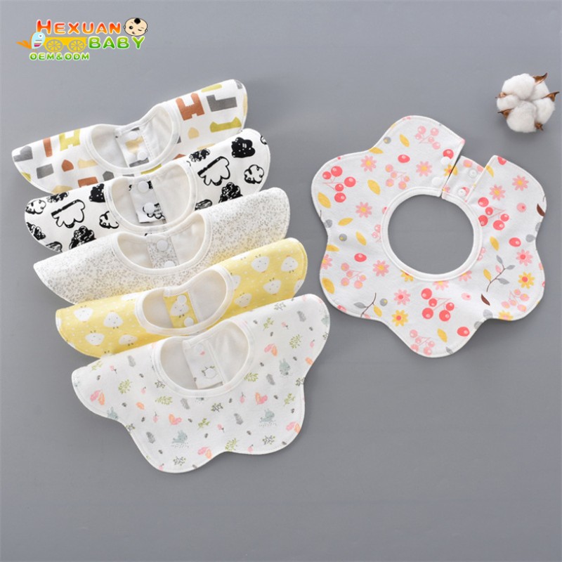 Muslin Bib Factory - Cotton Baby Bibs Set and Burp Cloths Newborn Feeding