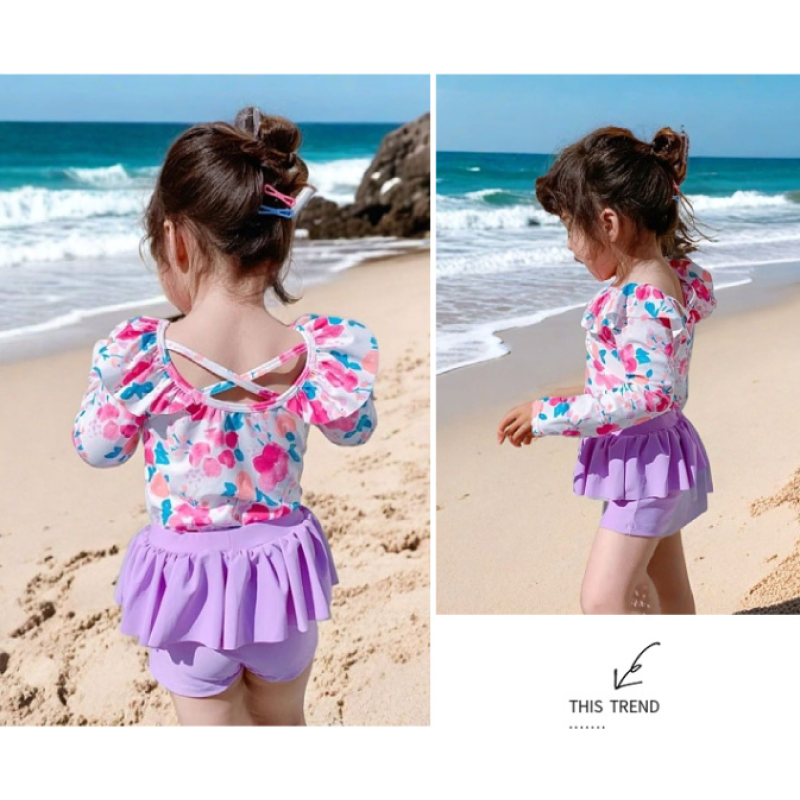 Children Swimsuit Supplier - New Long Sleeves Short Pants Beach Sunscreen Quick-drying