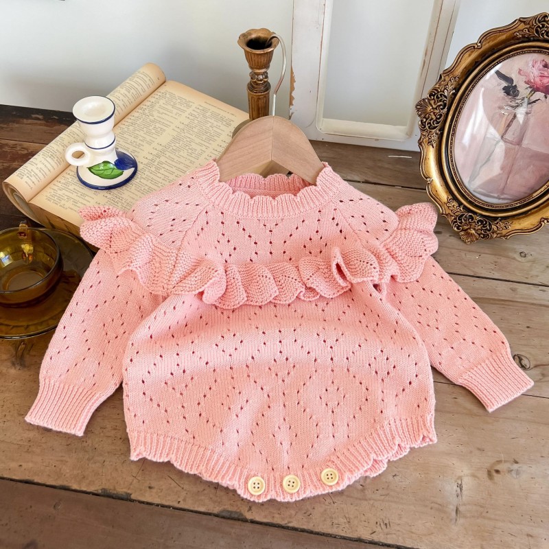 Baby Clothes Supplier - 2025 Autumn Long Sleeved Cotton Sweater Newborn Girls Romper