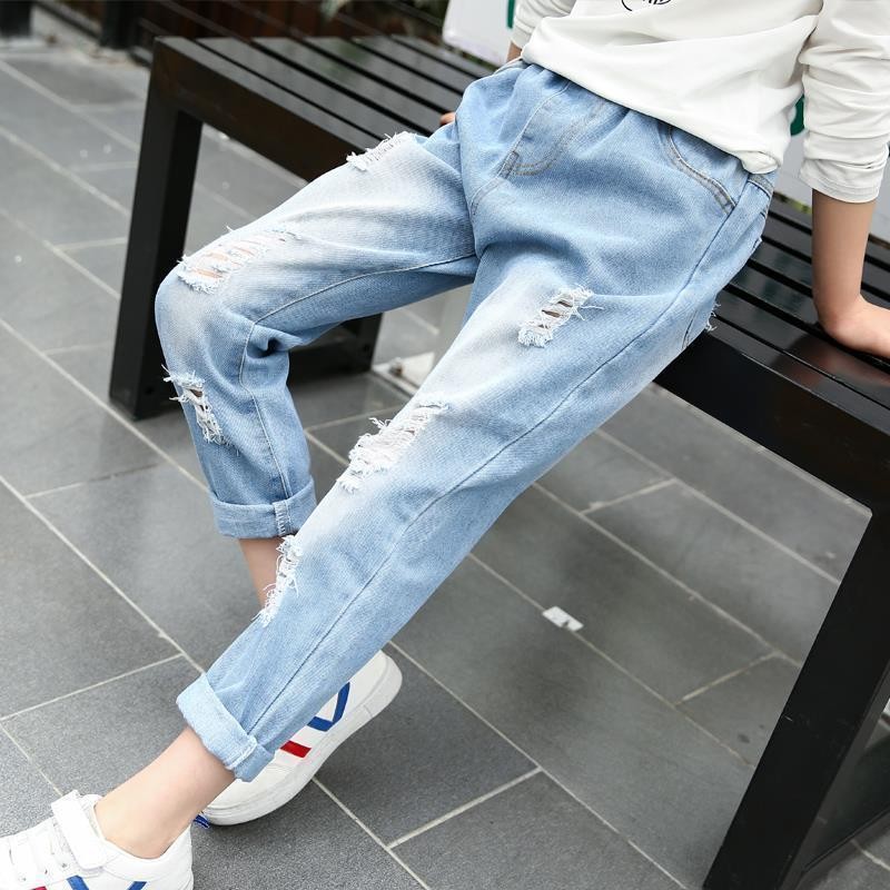 Girls Denim Jeans Supplier - Trendy Spring Autumn Styles Big Middle Kids Casual