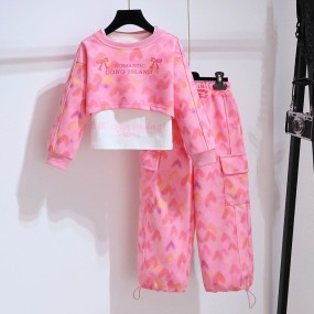 Children Outfits Supplier - Spring Autumn Hoodies and Pants 2pcs Casual Teenagers Girls