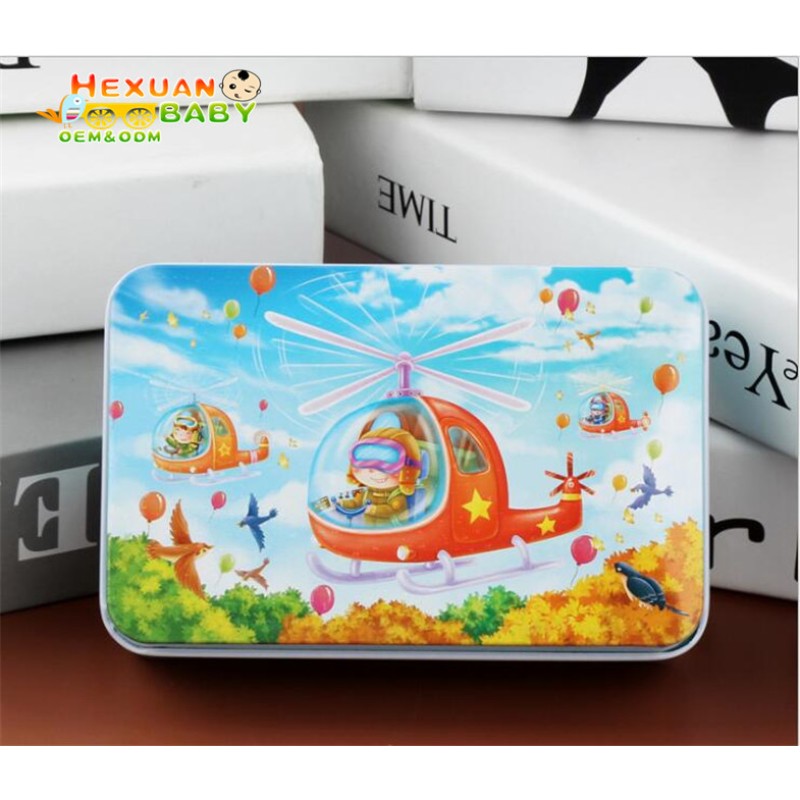 Educational Puzzle Factory - Children Creative Iron Box 6 in 1 Animal Puzzles Learning