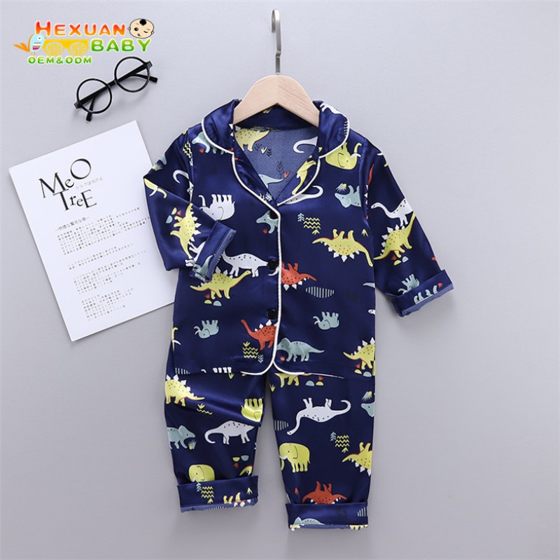 Satin Pajamas Manufacturer - High Quality Little Girls Boys Silk Night Sleepwear Set