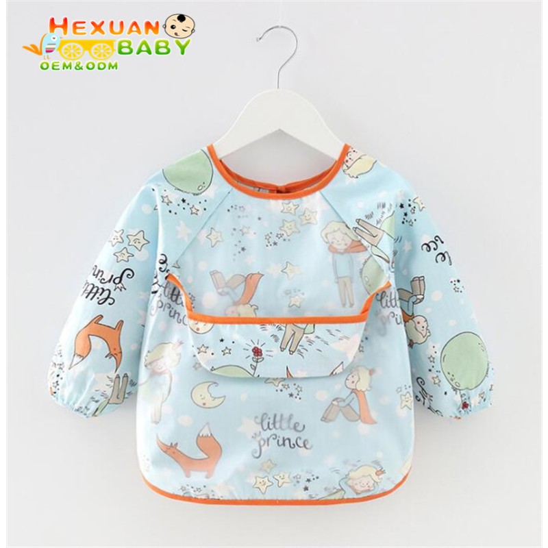 Baby Gowns Factory - Children Anti-dressing Eating Clothes Long-sleeved Pocket Waterproof