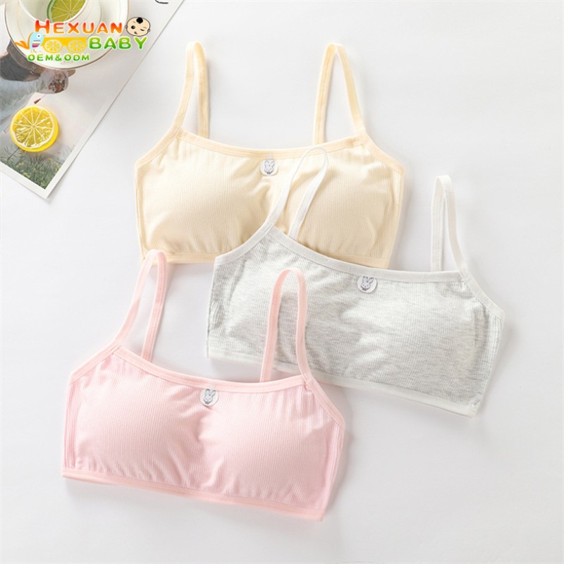 Kids Training Bra Factory - Wholesale Comfortable 6 Color Cotton Girls Sports Bras