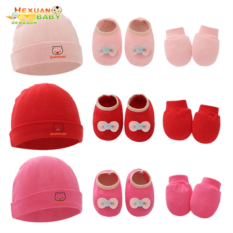 Newborn Bundle Manufacturer - OEM Personalized Design Infant Hat and Mittens Knit Set