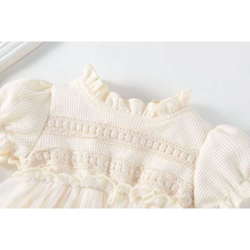 Baby Girl Bodysuit Factory - Spring Summer Solid Princess Tutu Skirt Waffle One Piece