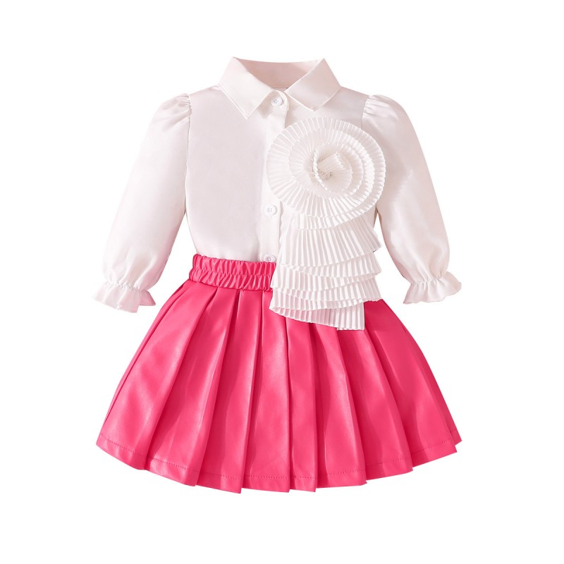 Girls Clothes Sets Manufacturer - New Sweet Children Suit Shirt and Skirt 2pcs