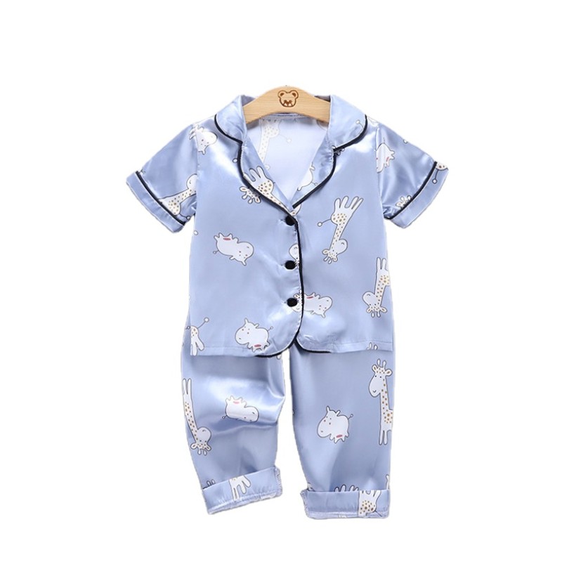 Boys Pajama Sets Manufacturer - Satin Short Sleeve Shorts Sleepwear for Summer 2pcs