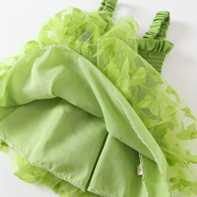 Baby Girl Dress Factory - Party Princess 3d Fairy Butterfly Wings Hanging Strap Mesh