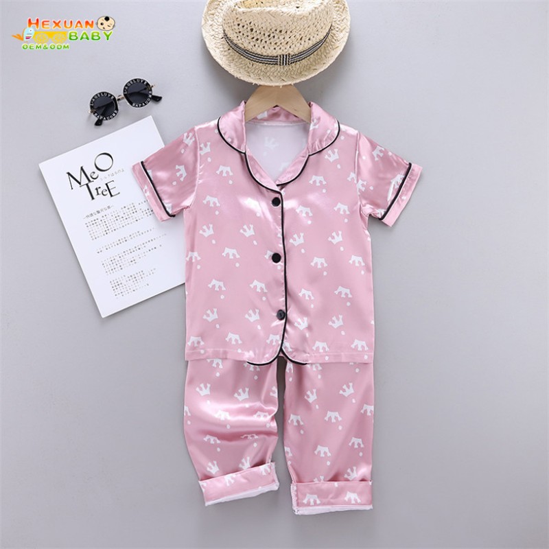 Children Pajamas Supplier - Satin Silk Sleepwear Pajamas Sets Kids Girls Home Wear