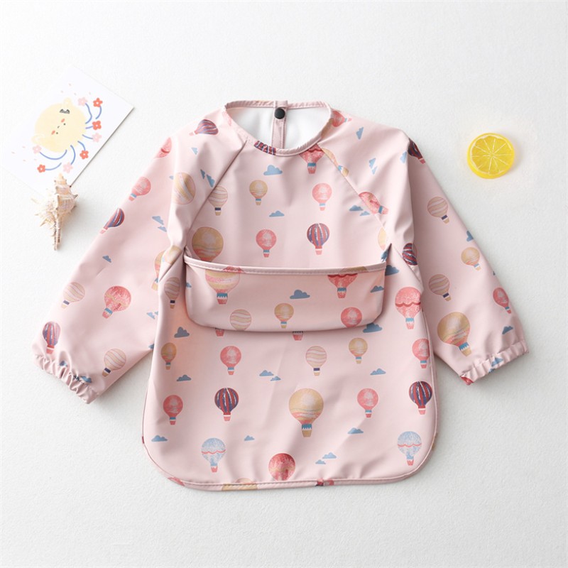 Baby Bib Factory - 2024 Weaning Feeding Waterproof Smock Apron Long Sleeve with Pocket