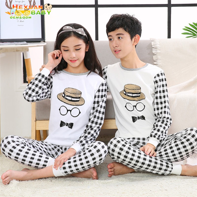 Kids Pajamas Manufacturer - Size 140-175 Latest Design Cute Pink Printing Cotton Fall