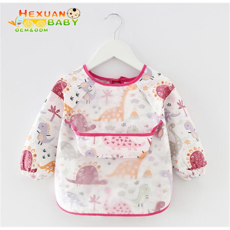 Baby Gowns Factory - Children Anti-dressing Eating Clothes Long-sleeved Pocket Waterproof