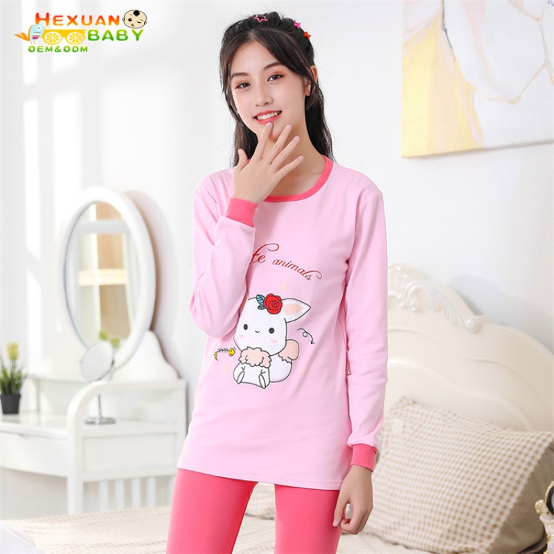 Children Pajamas Factory - Size 140-175 New Design Cartoon Cotton Viscose Rib Pajamas