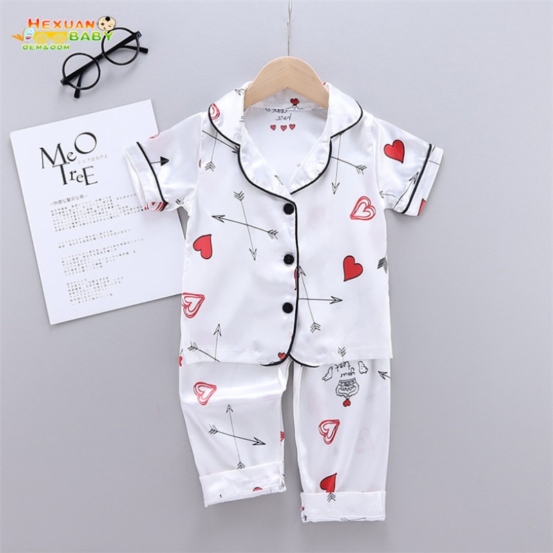 Kids Pajamas Factory - Baby Pajamas Summer Kids Silk Sleepwear Children Pajama