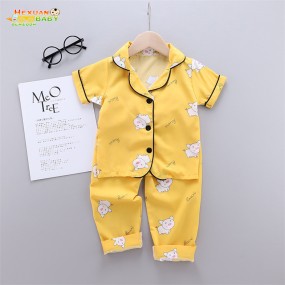 Kids Pajamas Factory - Baby Pajamas Summer Kids Silk Sleepwear Children Pajama
