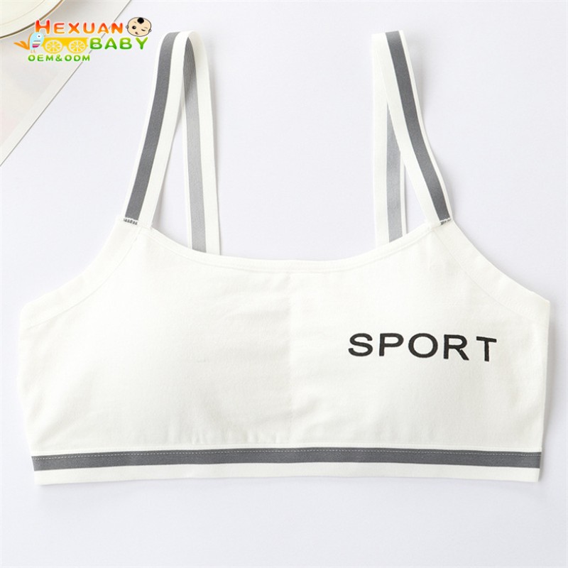 Girls Training Bras Supplier - Crop Tops for Teens Breathable Kids Sports Letter Soft