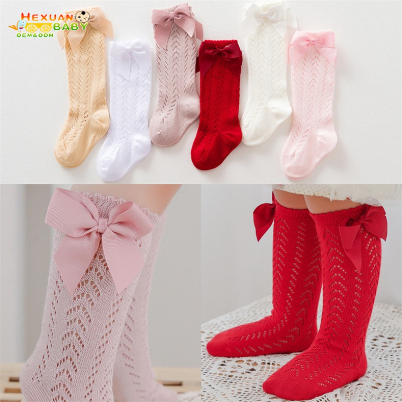 Kids Socks Supplier - Boutique High Quality Mesh Breathable Bow Knee Length Toddler