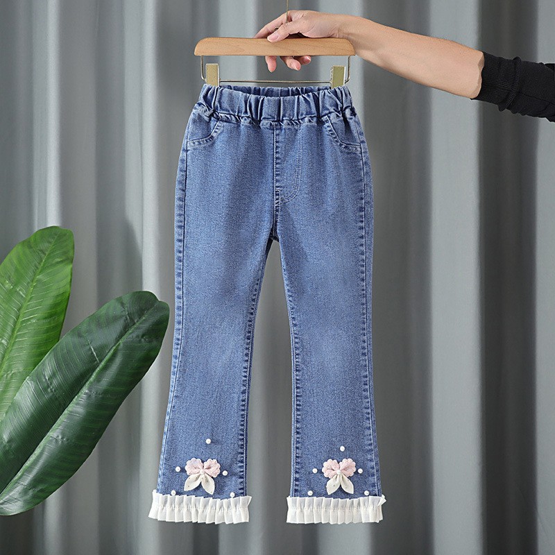 Girls Jeans Manufacturer - 2025 New Spring Autumn Denim Flared Styles Kids Outerwear