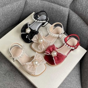 Girls Sandals Supplier - 2 Colors Stocked Summer New Style Bow Soft Soled Princess