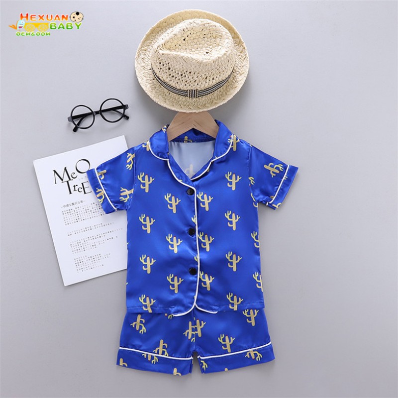 Flower Girls Pajamas Factory - Satin Short Sleeve Shorts Sleepwear Sets for Summer