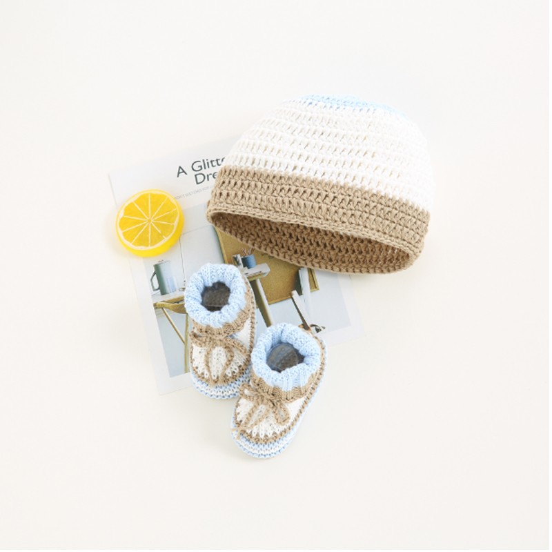 Baby Set Factory - Handmade Knitted Hat Shoes Birthday Set