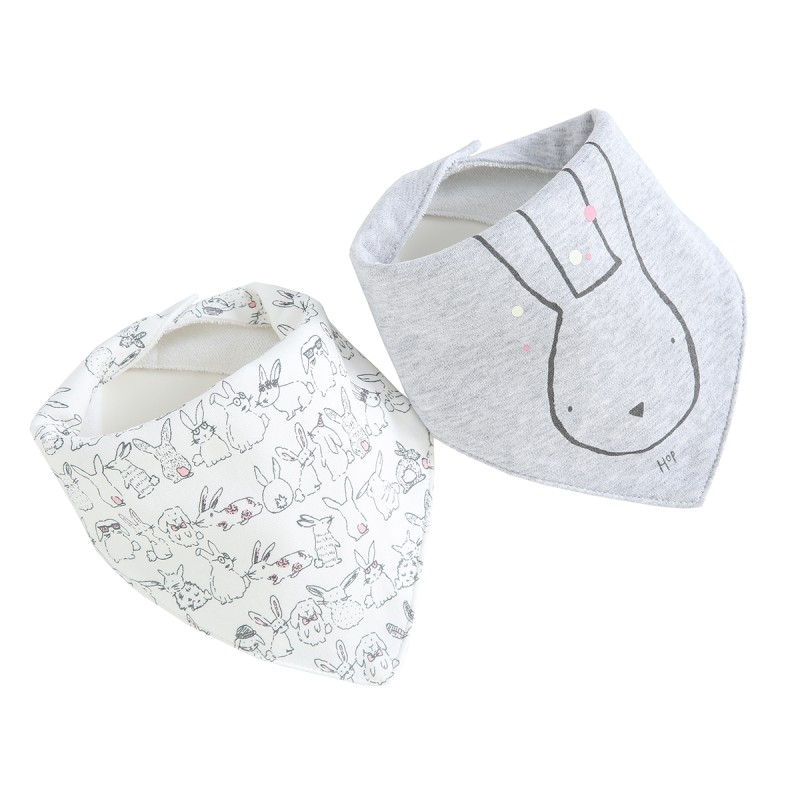 Baby Bibs Supplier - Infant Combed Cotton Triangle Scarf Set