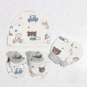 Baby Set Manufacturer - 100% Cotton Beanie Mittens Booties