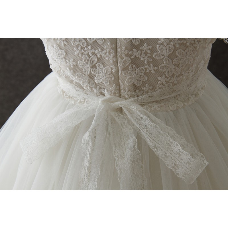 Baby Dress Supplier - Vintage Linen White Party Frock Design